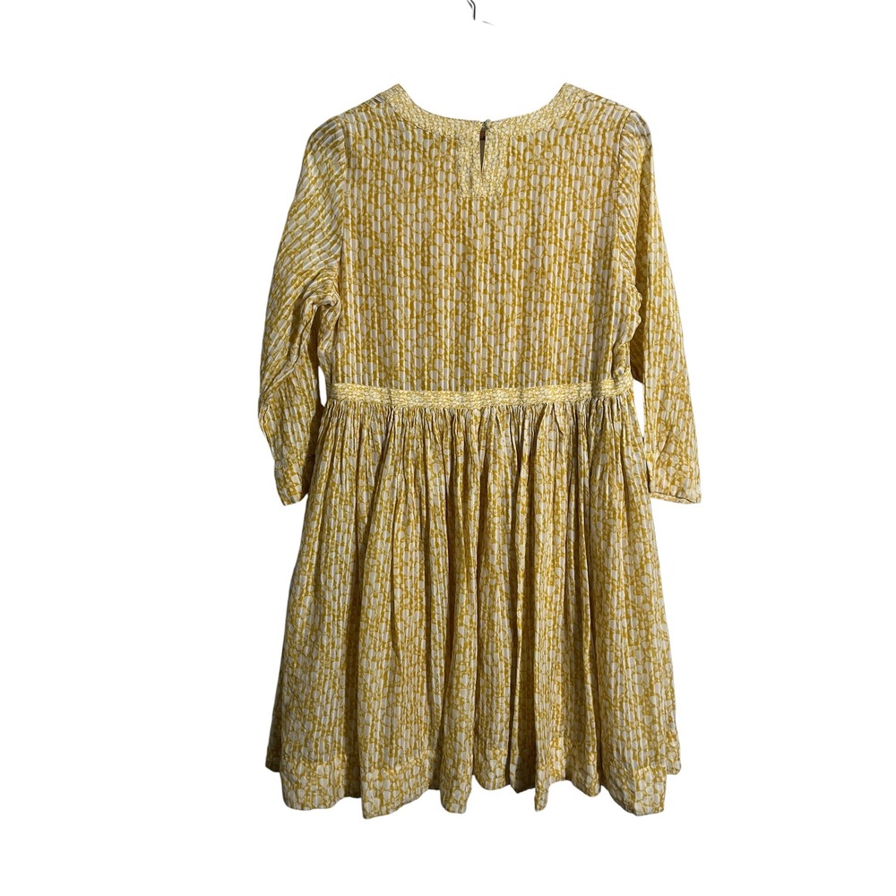 HATCH Kenzie Maternity Mini Dress in Yellow Floral Crinkle with Pockets - Picture 5 of 15